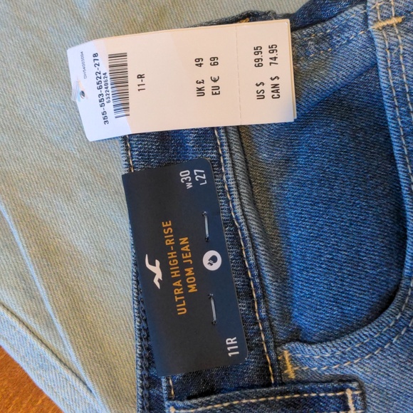 Size 11 Hollister Colour Block Mom Jeans - Picture 2 of 4